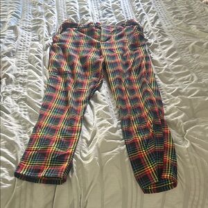 Hot Topic Red, Green & Yellow Plaid Jogger Pants